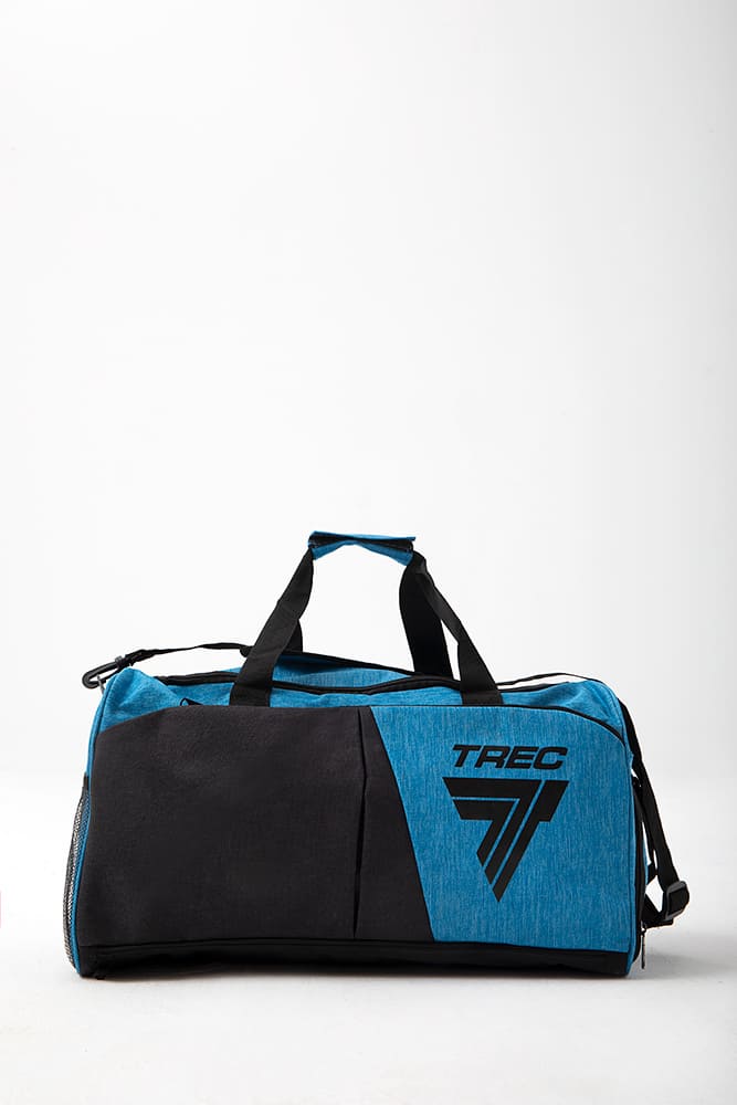 Mala de ginásio Trec Nutrition preto azul com 3 bolsas — vista 3