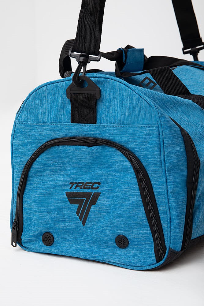 Mala de ginásio Trec Nutrition preto azul com 3 bolsas — vista 2