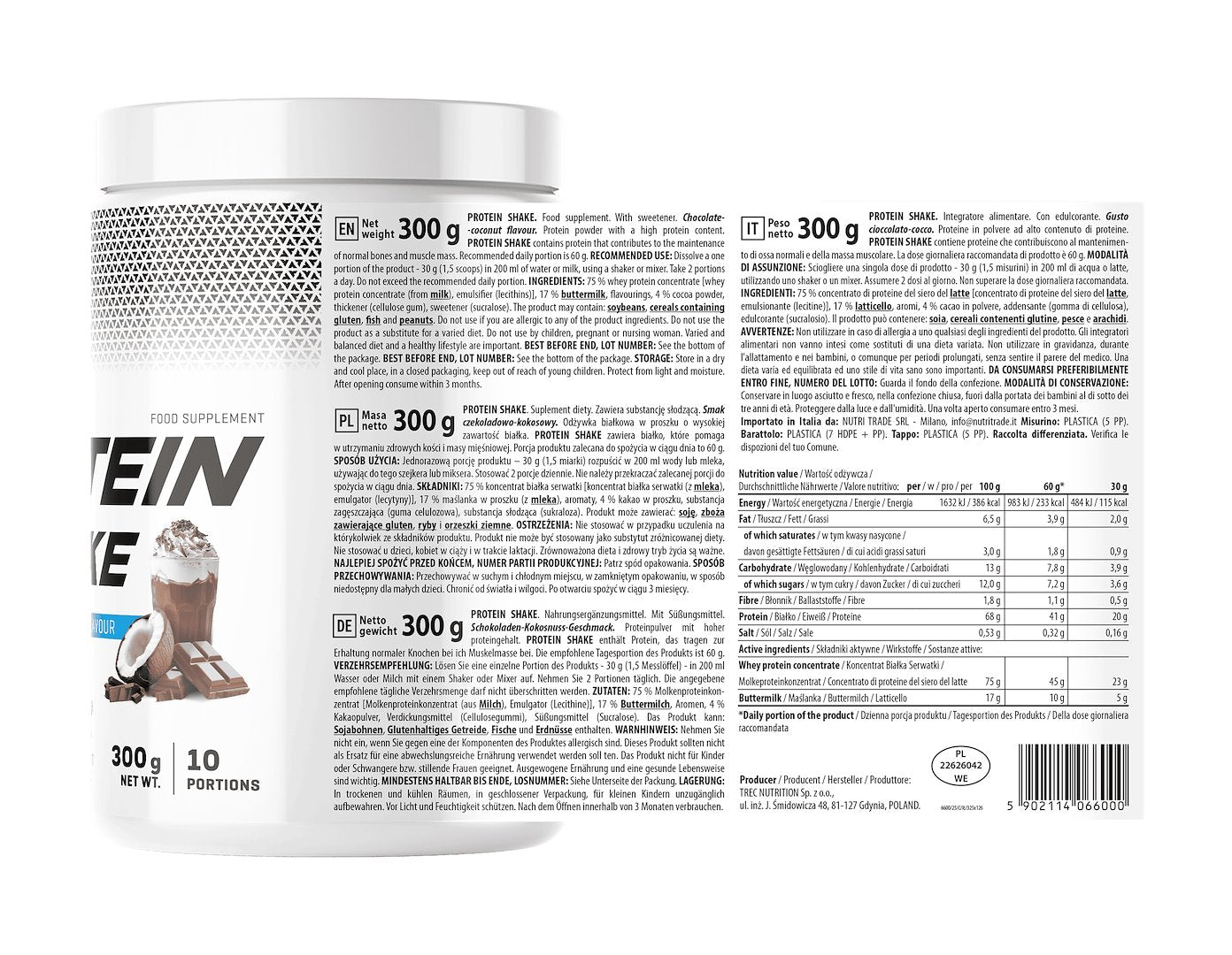 Protein Shake 300g Chocolate e Côco