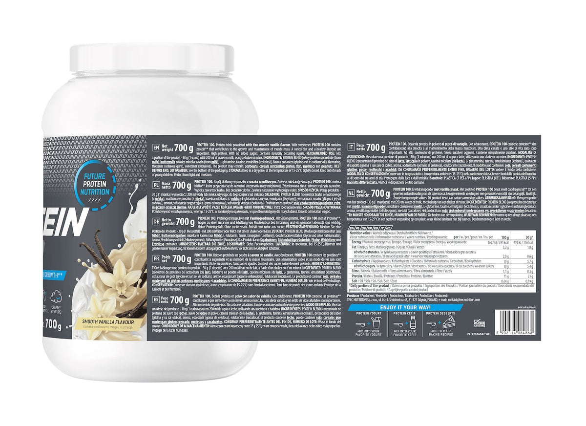 Proteína 100 – Whey e Caseína – 700 g - Trec Nutrition