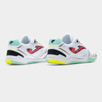 Sapatilhas futsal Dribling 26 indoor branco azul-turquesa
