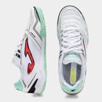 Sapatilhas futsal Dribling 26 indoor branco azul-turquesa