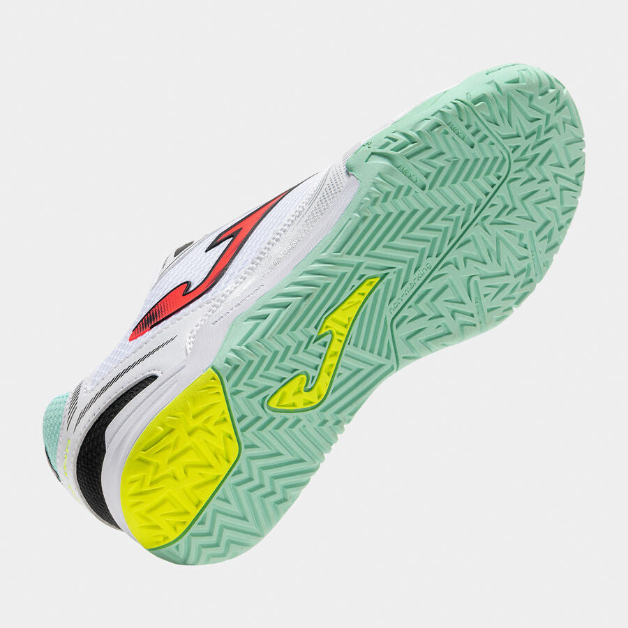 Sapatilhas futsal Dribling 26 indoor branco azul-turquesa