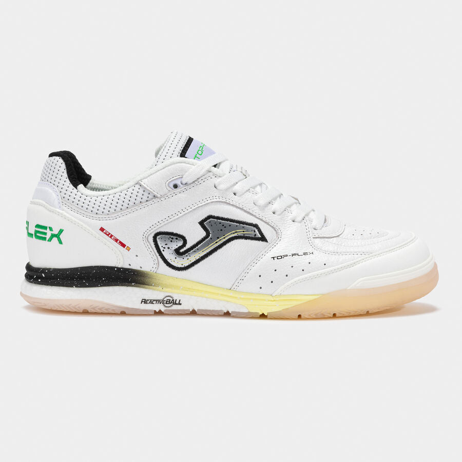 Sapatilhas Joma Top Flex Rebound 2502 White Indoor para futsal em pisos interiores